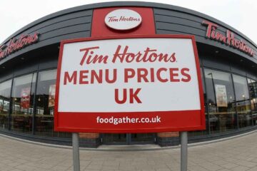 Tim Hortons Menu Prices UK