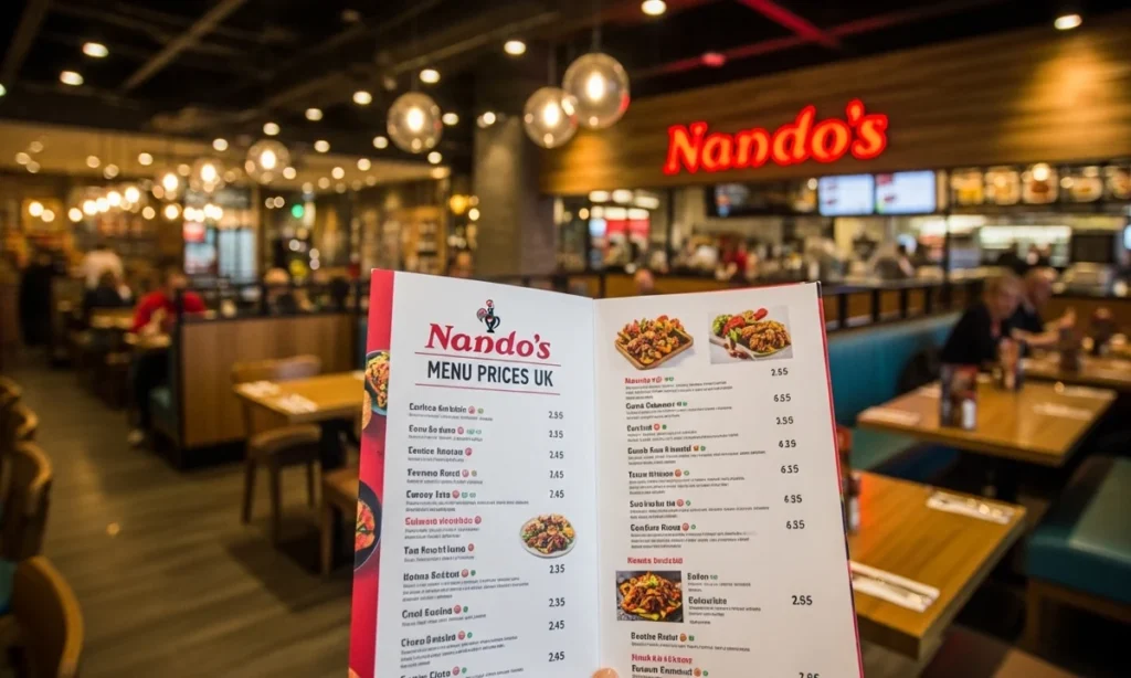 Nando Menu Prices UK